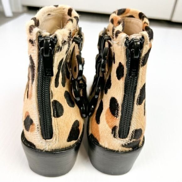 LOEFFLER RANDALL booties womens size 7 Ponyhair Animal Print Lace-Up Ankle - Picture 11 of 15